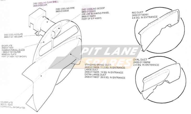 FRONT BRAKE DUCT ASSY Diagram